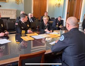 Assistant Grossman and Phoenixville Fire Chief Brazunas meet with US Representative Chrissy Houlahan